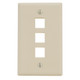 Classic 3 Ports Faceplate for EZ®/HD Style in Single Gang - Almond - IC107F03AL Classic 3 Ports Faceplate for EZ®/HD Style in Single Gang - Almond - IC107F03AL